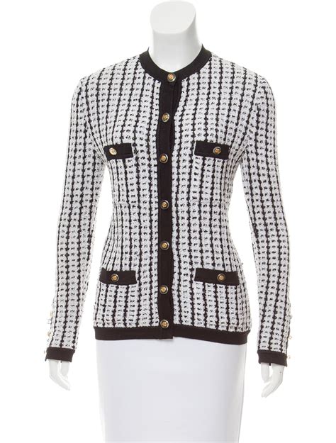 chanel two tone cardigan|Chanel black and white cardigans.